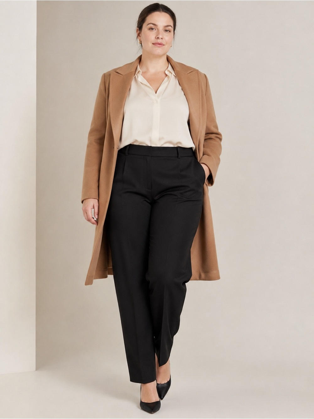Marina Rinaldi Max Mara Black Tailored Trousers US 16 Made in Italy